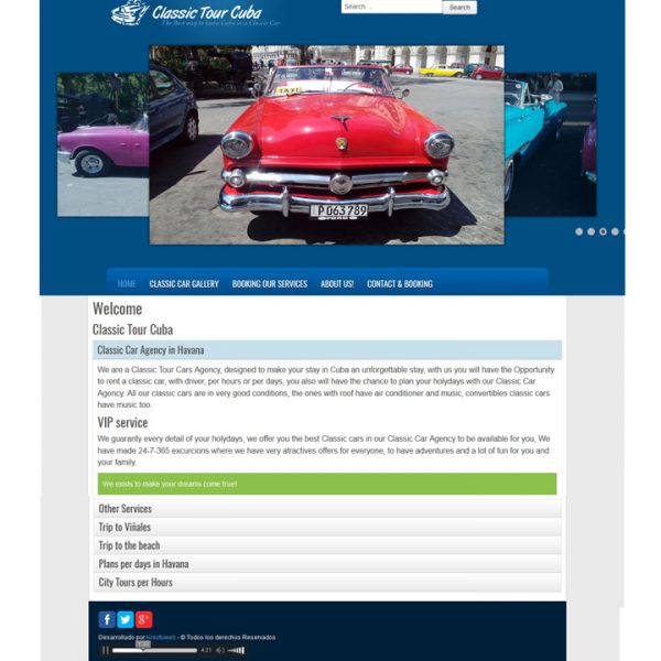 hacer pagina web agencia classic tour cuba
