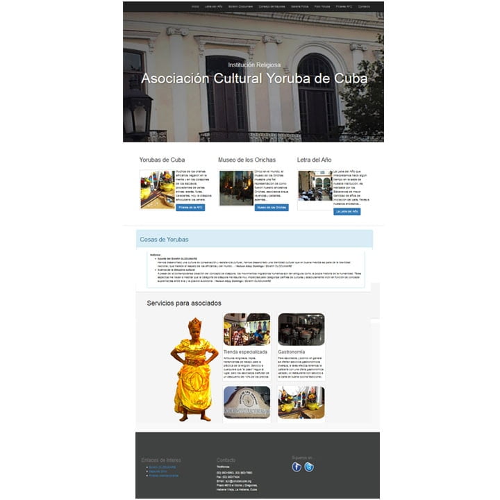 asociacion yoruba de cuba- desarrollo web en cuba - diseño web en cuba