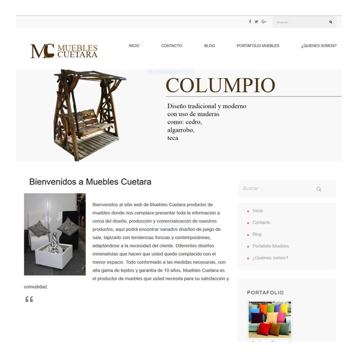 crea su web muebles cuetara en cuba