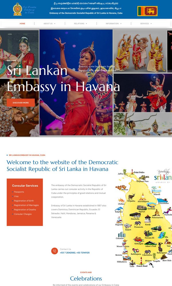 Sri Lanka Embajada en la Habana Cuba sitio web