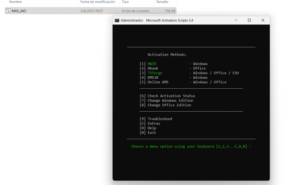 Guía paso a paso para los scripts de activación de Microsoft (MAS)2